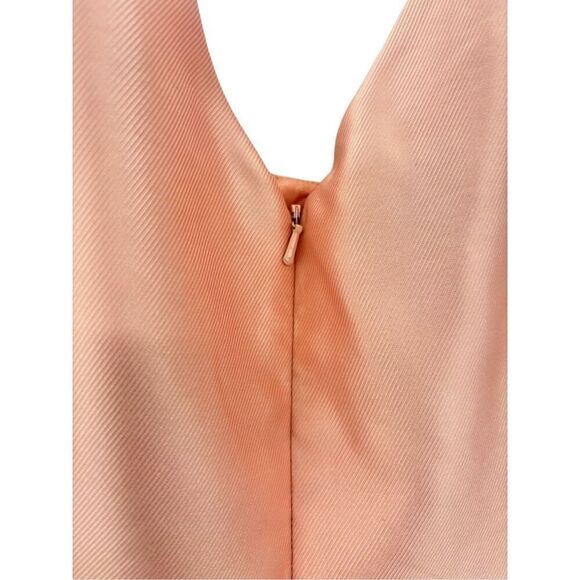 Ricky freeman Teri Jon 100% silk sleeveless peach dress size 2 - Picture 4 of 14